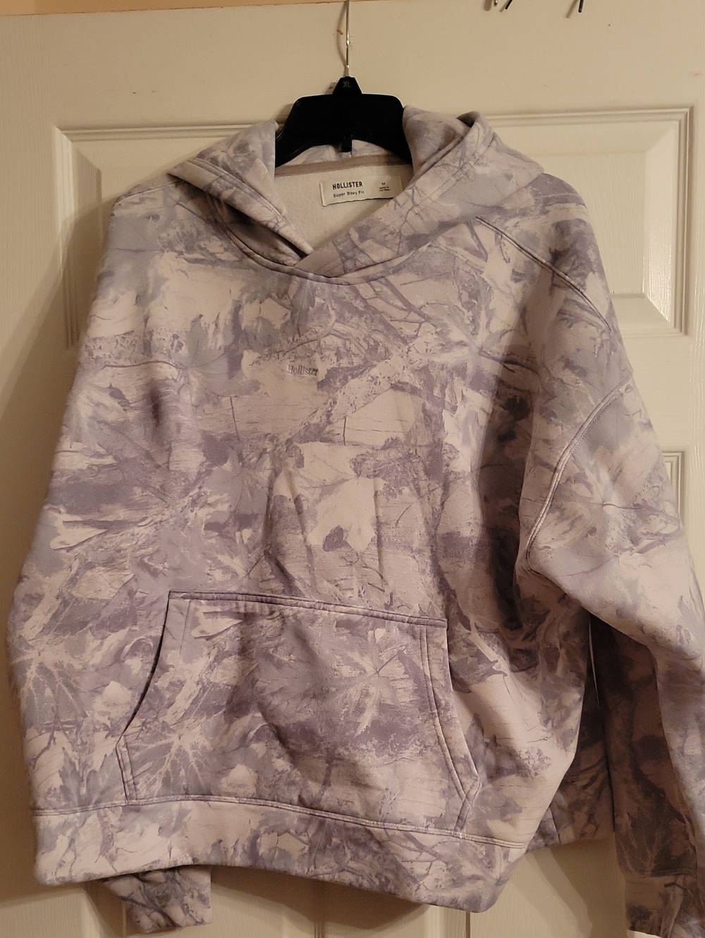 Hollister Men's Gray And WhiteTie-Dye Hoodie